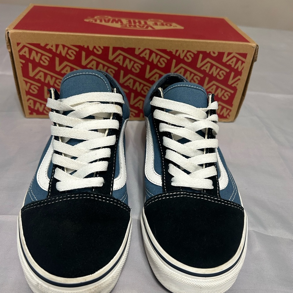 Vans Black and Blue Athletic Shoes